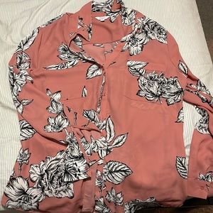 Pink Floral Button Up